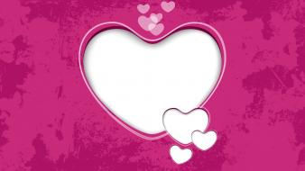 Grunge vector valentine hearts graphics pink background