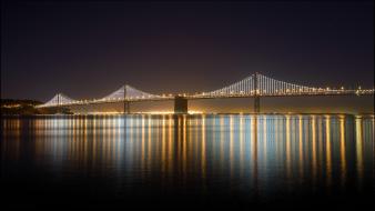 Lights bridges rivers bay san rafael bridge wallpaper