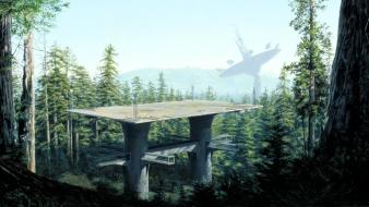 Movies futuristic forests science fiction artwork endor