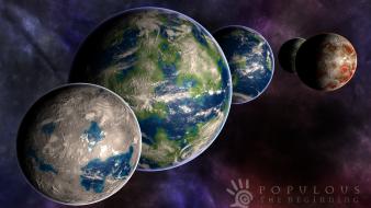 Populous orbit space worlds wallpaper