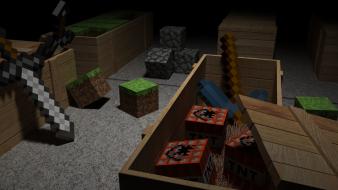 Video games minecraft 3d render tnt pc mc wallpaper