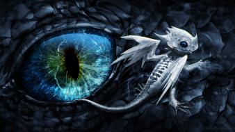 Baby black dragon blue eyes dark dragons wallpaper