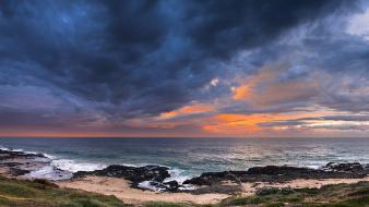 Clouds landscapes nature coast grass skies beach wallpaper