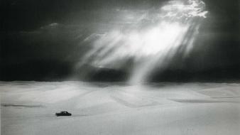 Ernst haas cars clouds deserts grayscale wallpaper