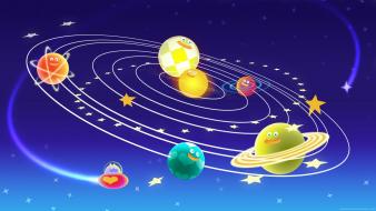 Funny space planets wallpaper