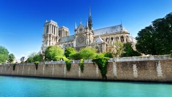 Paris europe cathedral notre dame cities wallpaper