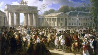 Berlin artwork classic art brandenburg gate napoleon wallpaper