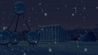 Blue snow the venture bros. dome archetecture wallpaper