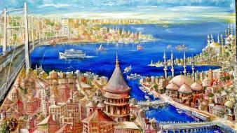 Bosphorus bridge galata tower bridges cities wallpaper