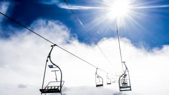 Clouds snow sun sunlight hdr photography skiing skies wallpaper
