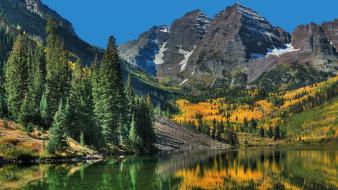 Colorado maroon bells autumn forests go wallpaper