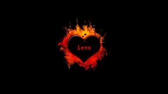 Heart love black wallpaper