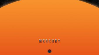 Mercury orange sun minimalistic outer space planets wallpaper