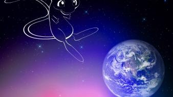 Pokemon outer space stars earth mew wallpaper