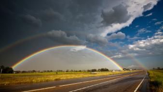 Rainbows roads wallpaper