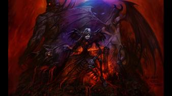 World of warcraft demons fantasy art warlock wallpaper