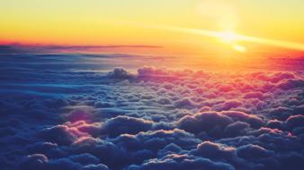 Above the clouds sunset wallpaper