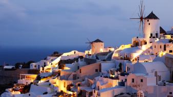 Coast architecture buildings town greece historic evening mediterranean wallpaper