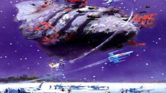 Hoth x-wing science fiction artwork john harris wallpaper