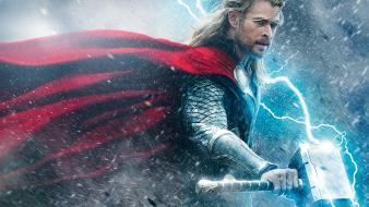 Lightning chris hemsworth thor: the dark world wallpaper