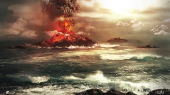 Volcano eruption background wallpaper