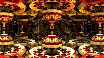 Abstract carousel colors digital art wallpaper