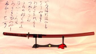 Autumn leaves katana weapons oriental swords wallpaper
