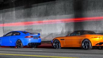 Blue cars orange racing