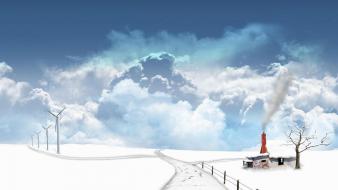 Fantasy winter landscape wallpaper