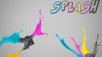 Paint cmyk colors splashes splatter wallpaper