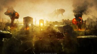 Spaceships digital art science fiction artwork fan wallpaper