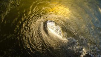 White yellow waves surfing golden tube sea wallpaper