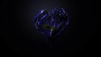 Abstract blue hearts wallpaper