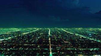 Aerial city night wallpaper