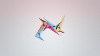 Abstract minimalistic colors triangles wallpaper