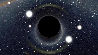 Black hole digital art eclipse stars wallpaper