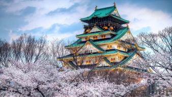 Blossom japan temple landscapes natural scenery wallpaper
