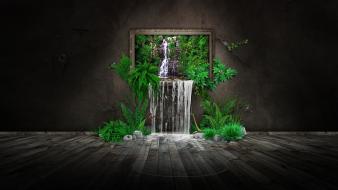 Digital art fantasy house manipulations nature wallpaper