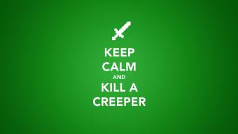 Keep calm and minecraft creeper green minimalistic wallpaper