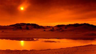 Landscapes sun orange sand dunes