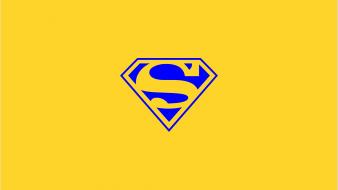 Yellow dc comics superman superheroes logo simple wallpaper