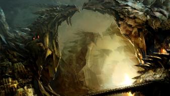 Daniel dociu guild wars 2 dragons fantasy art wallpaper
