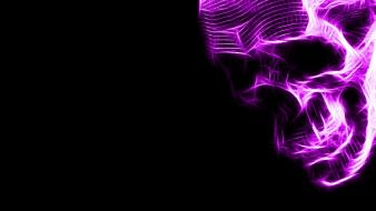 Fractalius dark fractal purple skulls wallpaper