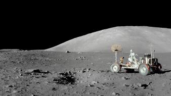 Moon landing lunar rover wallpaper