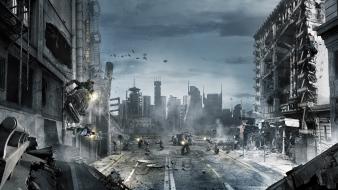Post apocalyptic sci-fi war wallpaper