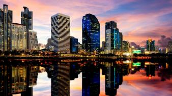 Thailand bangkok cities cityscapes reflections