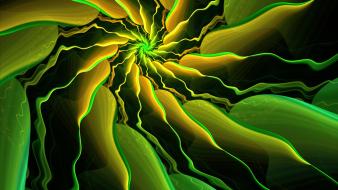 Abstract digital art green warped wallpaper