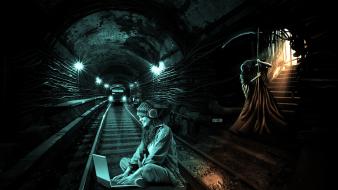 Artwork digital art grim reapers metro music wallpaper