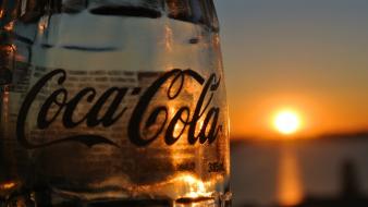 Coca-cola bottles coke glass sunset wallpaper