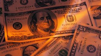 Dollar bills fire money wallpaper